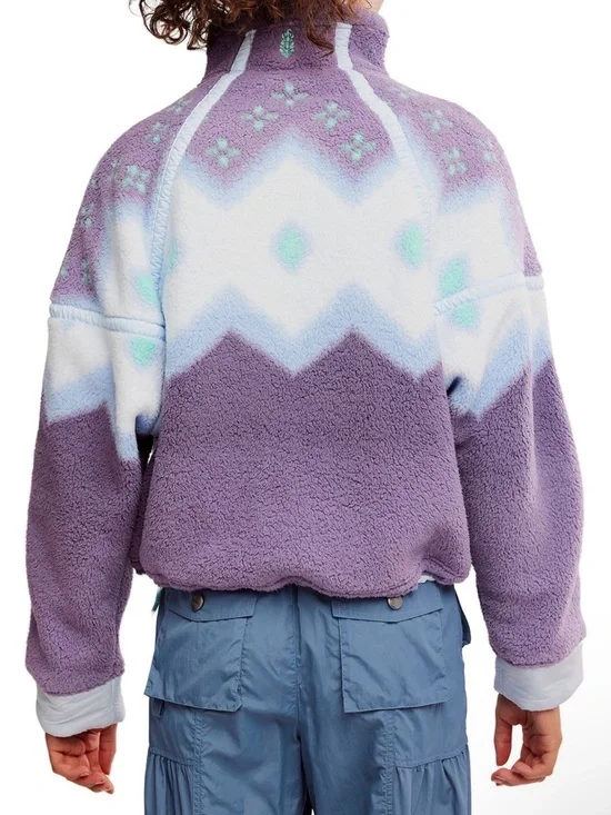 Free People FP Movement Printed Mountain High Fleece 1/2 Zip size medium - Picture 3 of 4